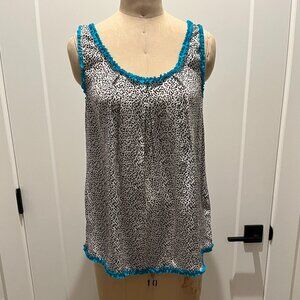 Petticoat Alley 100% Silk Leopard Tank, Sz Med
